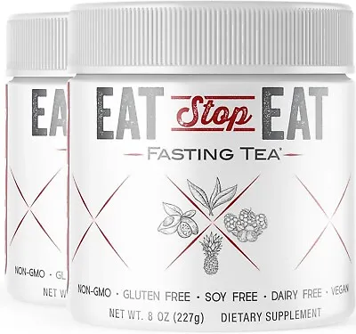 2 Pack- Eat Stop Eat Fasting Tea- Eat Stop Eat Tea Powder For Weight Loss (16oz) • $49.95