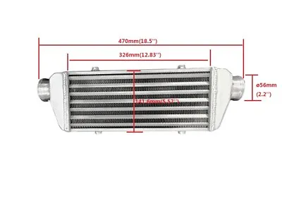 18.5 X5.5 X2  FMIC UNIVERSAL ALUMINUM TURBO INTERCOOLER 2.25  IN/OUTLET Pipe • $66