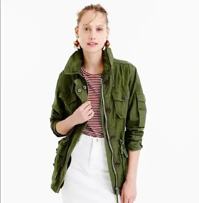 J.CREW Hunter Green Cotton Field Mechanic Military Utility Jacket E0945 $179 XS • $44.99