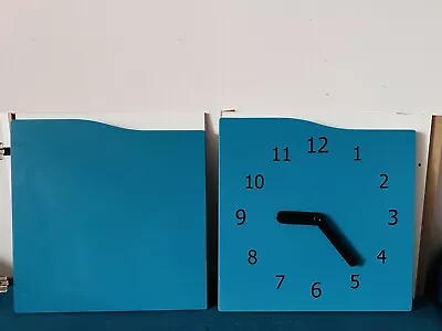 Ikea Kallax Turquoise Insert With Decorative Clock Face Door And A Plain Door • £28