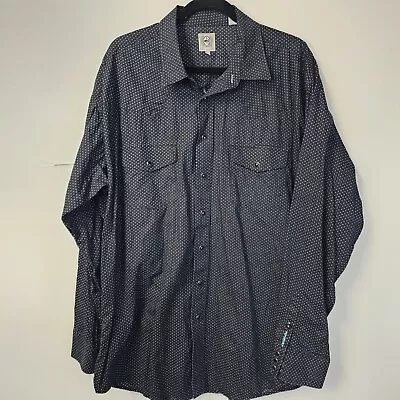 Cinch Shirt Mens XL Black Geometric Button Down Casual Western Cowboy Logo L/S • $24.99