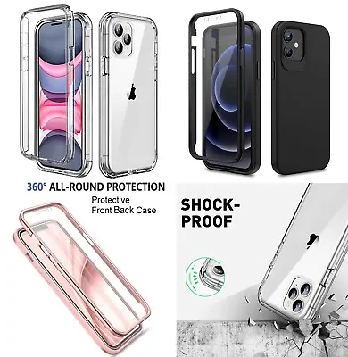 For IPhone 13 12 13 Pro 11 Case Full Body Slim TPU Gel Protective Phone Cover • £3.06