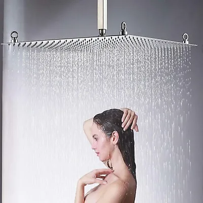 Chrome Shower Head 20 Inch Large Rain Overhead Spray Ultra Thin Stainless Steel • $75.91