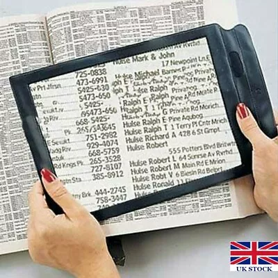 A4 Full Page Large Sheet Magnifier Magnifying Glass Reading Aid Lens Fresnel UK • £3.99