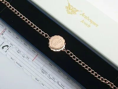 Sos Bracelet/medical Alert Info/stainless Steel Ladies/mens Talisman Rose Gold • £25.99