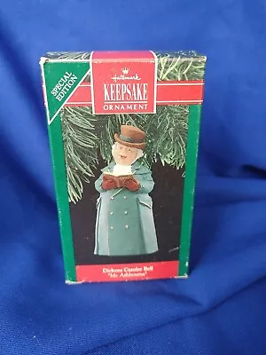 1990 Hallmark Keepsake Ornament Mr Ashbourne Dickens Caroler Porcelain Bell 11 • $6.99