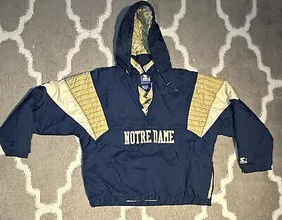 Vintage Notre Dame Starter Pullover Jacket Size Large • $45