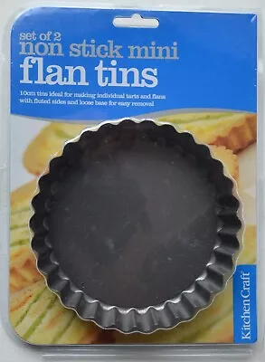 Kitchen Craft Set Of 2 Non Stick Loose Base Mini Flan Tins • £9.99