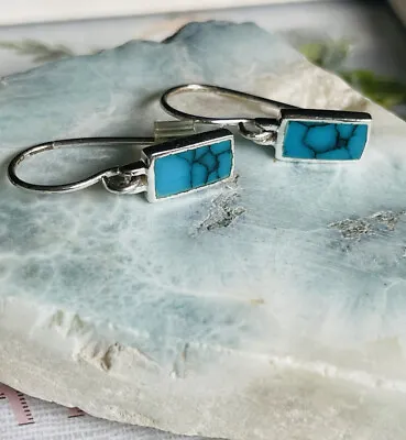 $1 • Buy Sterling Silver  Turquoise Or Turquoise Colored Howlite  Earrings