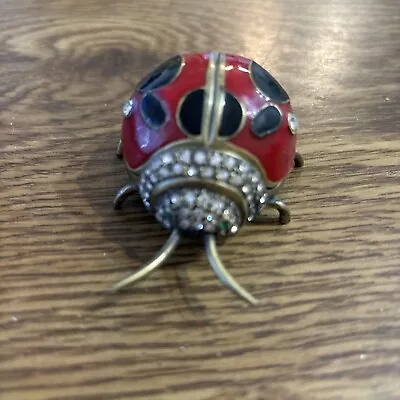 Lady Bug Miniature Trinket Box Metal Hinged With Magnetic Closure • $7.99