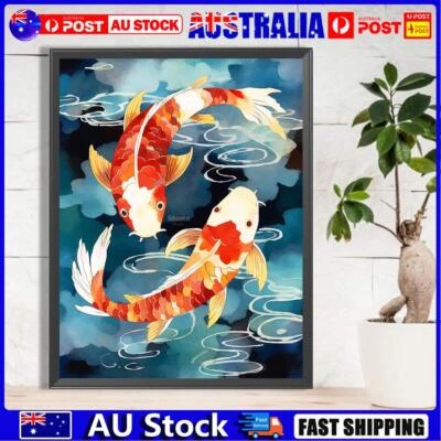 $10.16 • Buy 5D DIY Full Round Drill Diamond Painting Koi Fish Home Decoration(K652) AU