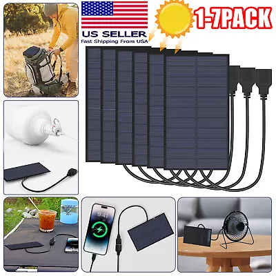 1~7PACK 5.5V Solar Panel Power Bank USB Phone Charger For Outdoor Hiking Travel • $11.95