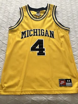 Vintage 90s Nike Authentic Chris Webber #4 Michigan Fab 5 Jersey Size 44/Large • $175