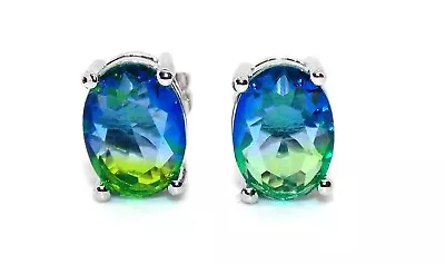 Sterling Silver Green Mystic Topaz 2.4ct Stud Earrings (925) • £19.99