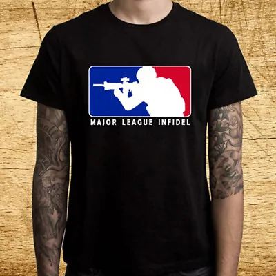 New MLI Major League Infidel Logo Men's Black T-Shirt Size S-5XL • $17.99