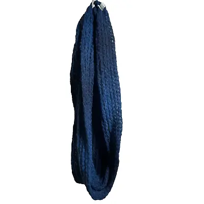 Y2K Italian Made Wool Blend Blue Ombre Knit Infinity Scarf Womens One Size OSFM • $9.99