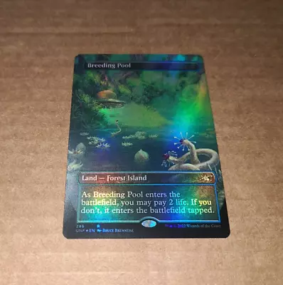 MTG Magic FOIL Borderless Breeding Pool Unfinity Shockland Brand New NM/M • $28.95