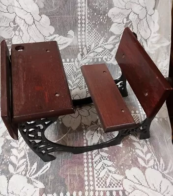 Miniature School Desk Wood & Cast Iron  12 X 8  • $35