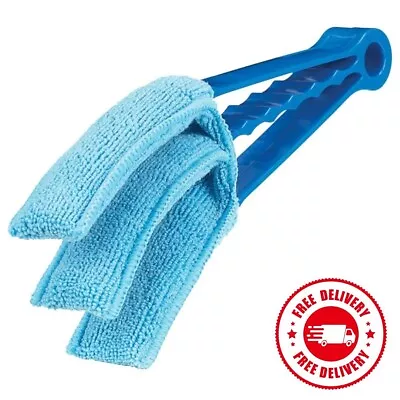 Venetian Window Blnd Cleaner Microfibre 3 Pronged Washable Duster Wet/Dry • £3.49