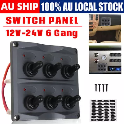 6Gang Car Boat Truck Marine LED Rocker Switch Panel Toggle Control Waterproof AU • $45.96