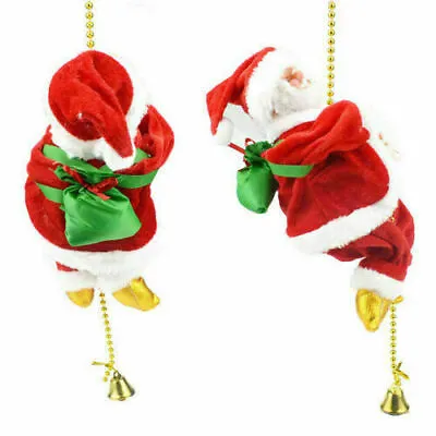 Electric Christmas Santa Claus Musical Toy Climbing Rope Ladder For Xmas Decor • £13.59