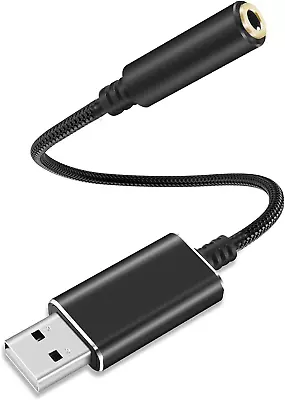 USB To 3.5mm Jack Audio Adapter USB-A To 3.5mm Female Headset Adapter • £6.68