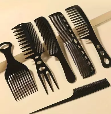 6 Piece Hair Comb Set Wide Tooth Tail Comb Multi Purpose Comb Men's Hairstyling • £5.75