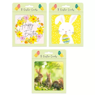 Easter Cards - 8 Pack Cute Design Gift Greeting Happy Envelopes Kids Children  • £3.19