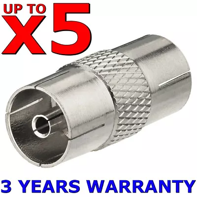 $4.95 • Buy 1-5 X PAL Female To PAL Female Socket Joiner Coaxial Cable TV Antenna Connector