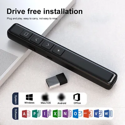 £8.68 • Buy 2.4GHz PPT Powerpoint Clicker With Laser Pointer Presenter Remote For Mac Laptop