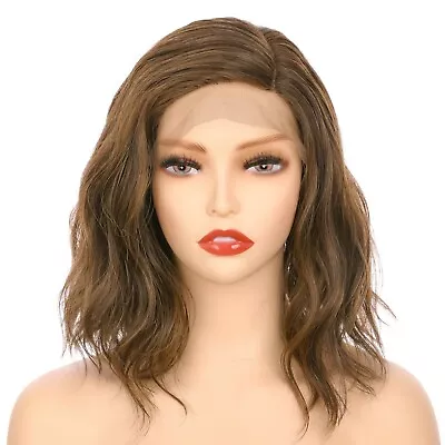 Onedor Shoulder Length Side Part Lace Front Short Wavy Hair Bob Wigs For Women • $39.99