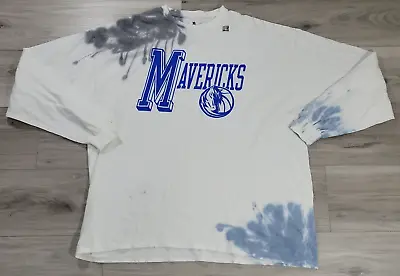 Dallas Mavericks T-Shirt Men's XL Extra Large White Tie-Dye Long Sleeve New • $24.88