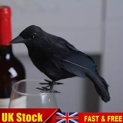 Halloween Black Raven Toy Festive Atmosphere Crow Prop Haunted House Decor Props • £5.79