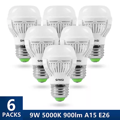 SANSI 9W LED Light Bulbs 900 Lumens 5000K Daylight White Non-Dimmable 6/4/2pack • $9.99