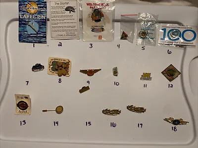 PICK A BROOCH PIN - Airlines Fish United Way Continental College Health J112 • $25