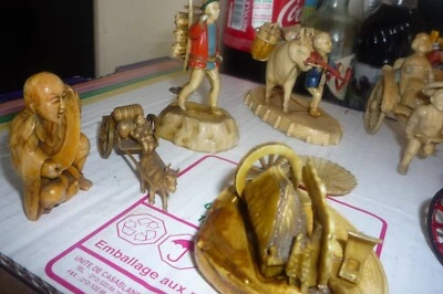 £25 • Buy 8 X Antique / Vintage Japanese Celluloid Figures. Rickshaws,monk Etc. See Pics