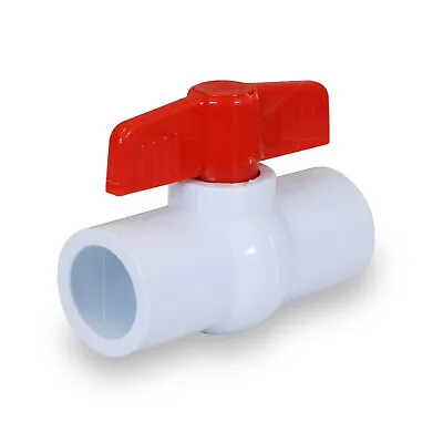 Red T-Handle Solvent PVC Ball Valve - Non-Potable Water Sched. 40 / 80 Pipe • $14.91