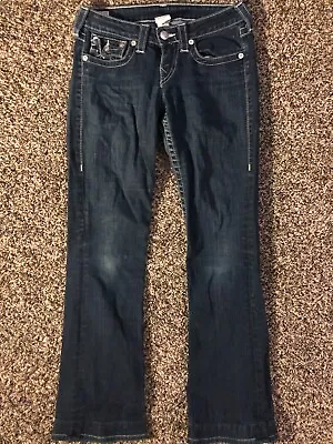 True Religion World Tour Becky Boot Cut Dark Wash Denim Jeans Woman’s Size 27 • $25