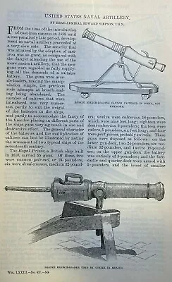 1886 United States Naval Artillery Rifle Cannon Breech Loading Cannon Mortars • $27.99