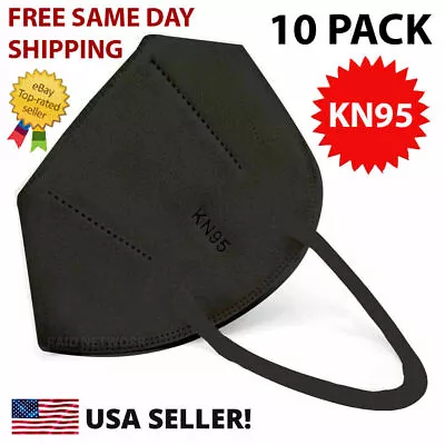 10 Pack KN95 BLACK Face Mask Cover Protection Respirator Masks KN 95 5-Layer • $9.29