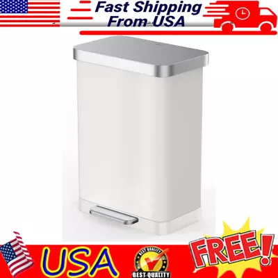 Stainless Steel Trash Can Container Bin W / Sturdy Foot Pedal 20 Gallon Kitchen • $60.90