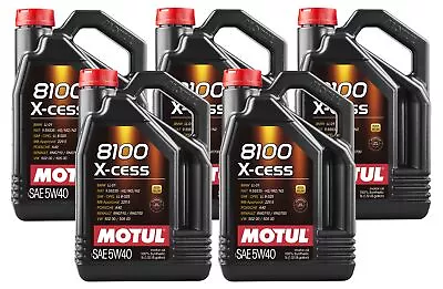 Motul 8100 X-CESS 5W40 - 25 Liters - Fully Synthetic Engine Motor Oil (5 X 5L) • $209.95