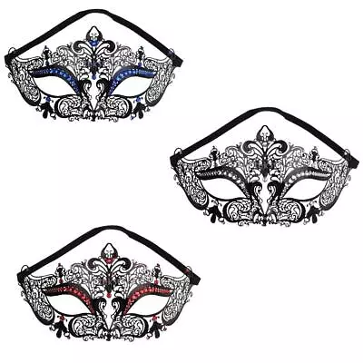 Mask Rhinestone Eye Mask Metal Filigree Halloween Ball Party • £5.51