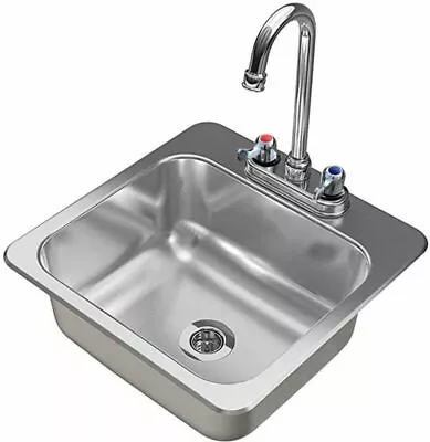 S11SQ Counter Top Sunk Inset Stainless Steel HAND WASH BASIN Sink CAMPER BOAT • £79.99