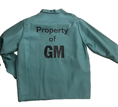 Vtg 70s Property Of GM Work Wear FR Lab Over Coat Shirt General Motors NOS • $150