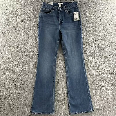 H&M Womens Jeans Blue Size 10 Flare High Rise Stretch Cotton Blend • $23.59