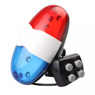 Bike Bicycle 4 Sounds Police Siren Trumpet Electronic Horn Bell 6 LED Rear Light • $7.06