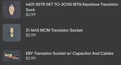 (Assorted) TO-204 / TO-3 Transistor ***USED PART SALVAGE NOT FULLY TESTED*** • $1.99