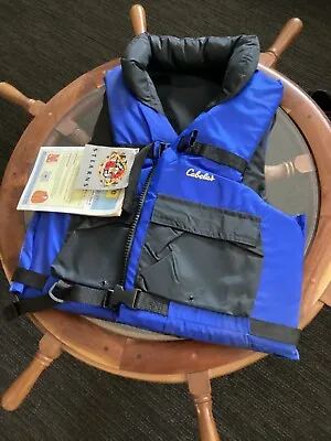 Vtg.NWT’s Cabela’s Stearns Mfg Co. Life Jacket W/ Collar Preserver Sz Large-Blue • $29.99