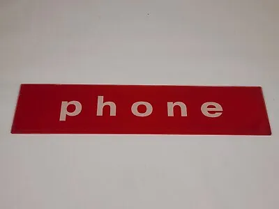 Vintage Phone Red Glass Sign Telephone Booth Header Bar Pub Mancave Garage Decor • $39.99